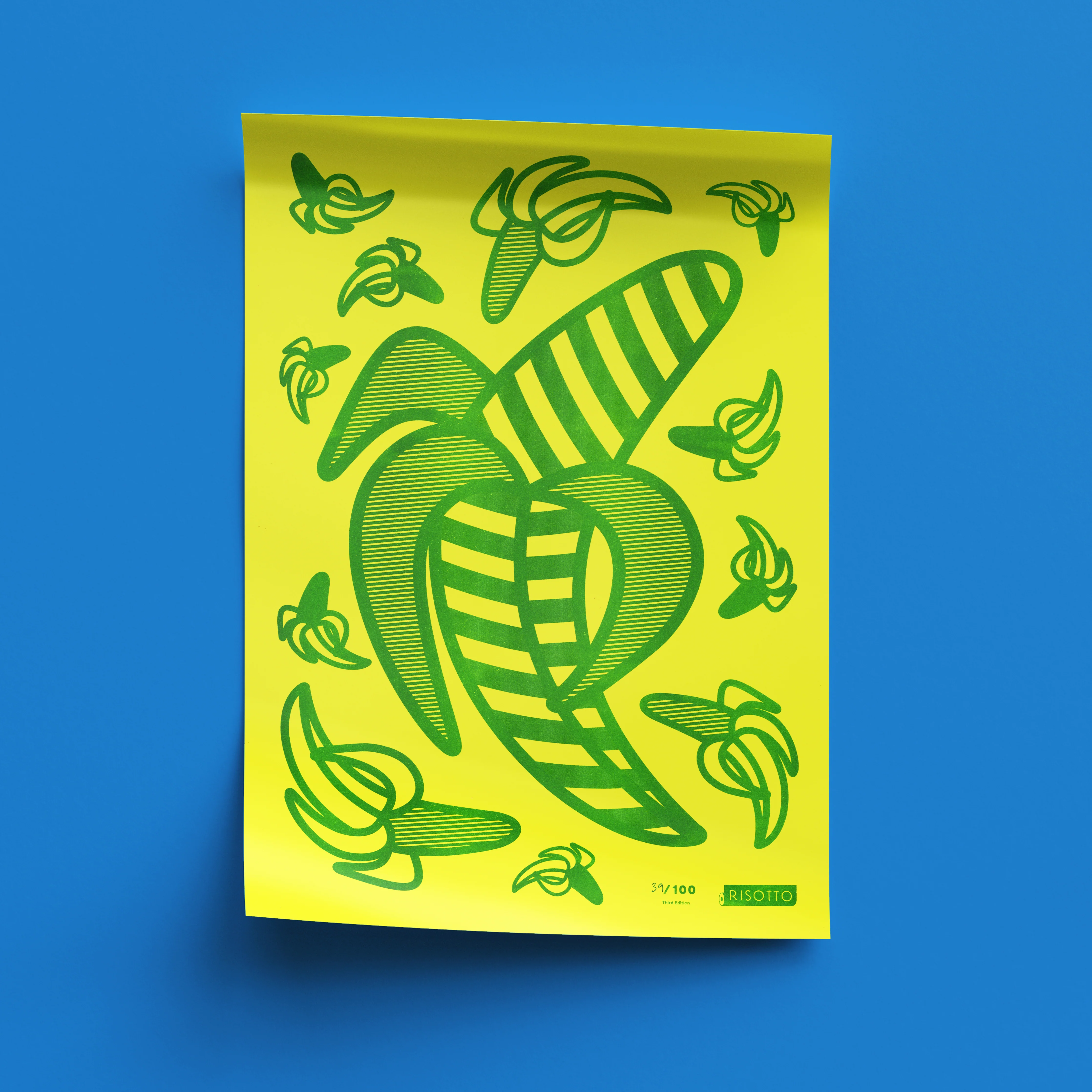 Bananas A3 Risograph Wall Art - Yellow Pop Art Icon Print - Image 7