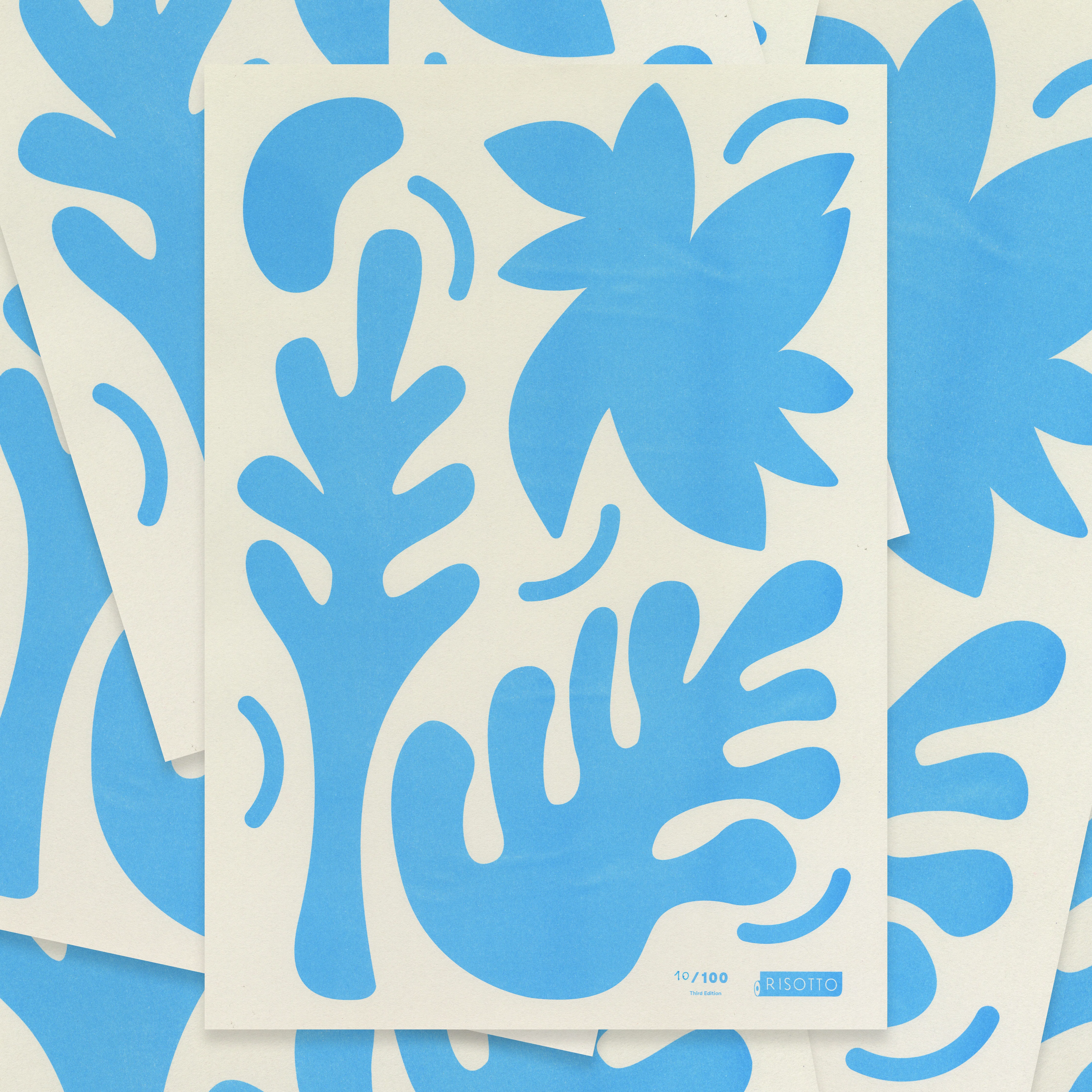Foliage A3 Risograph Wall Art - Matisse Inspired Leaf Print - Image 4