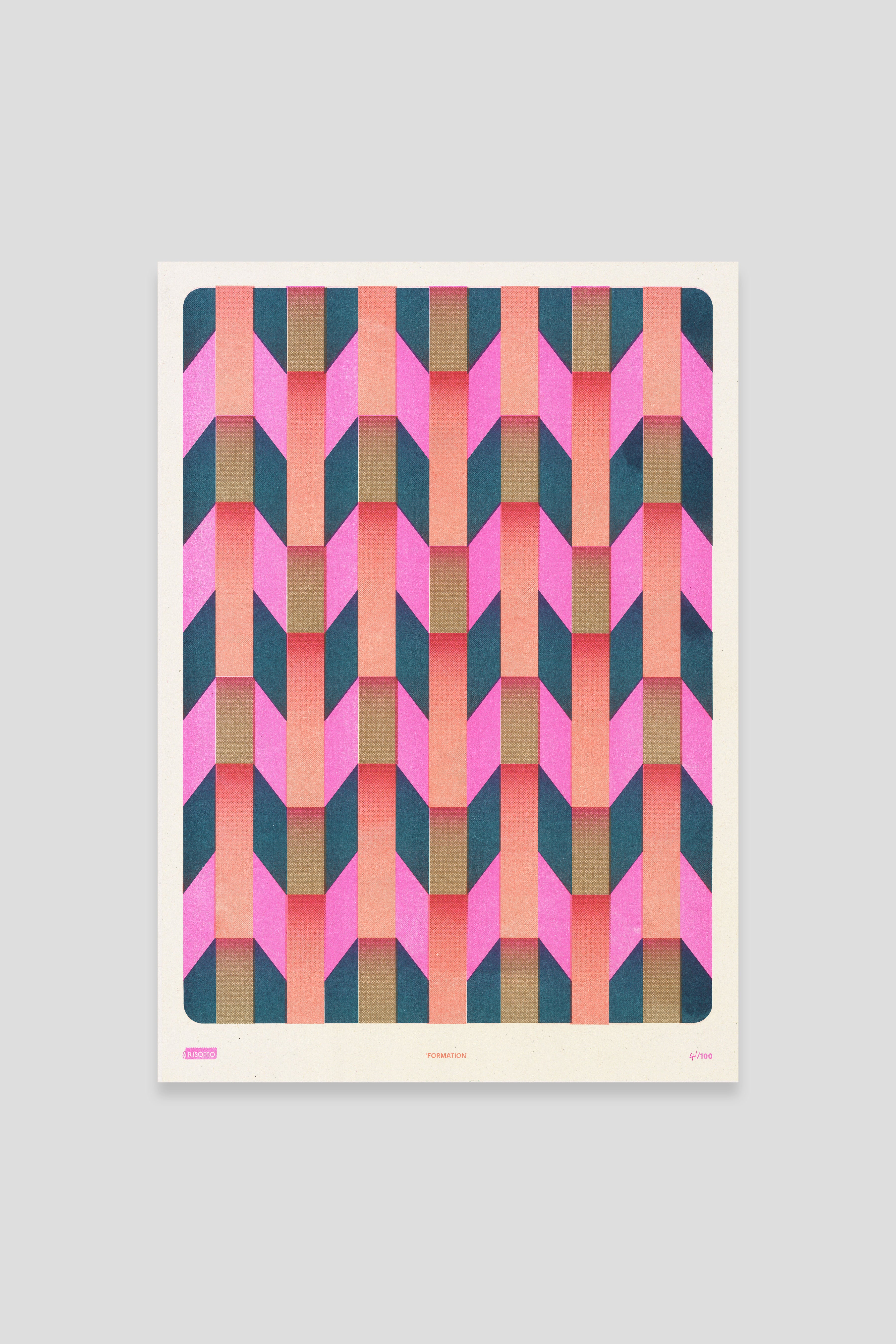 Formation A3 Risograph Wall Art - Dazzling Graphic Print