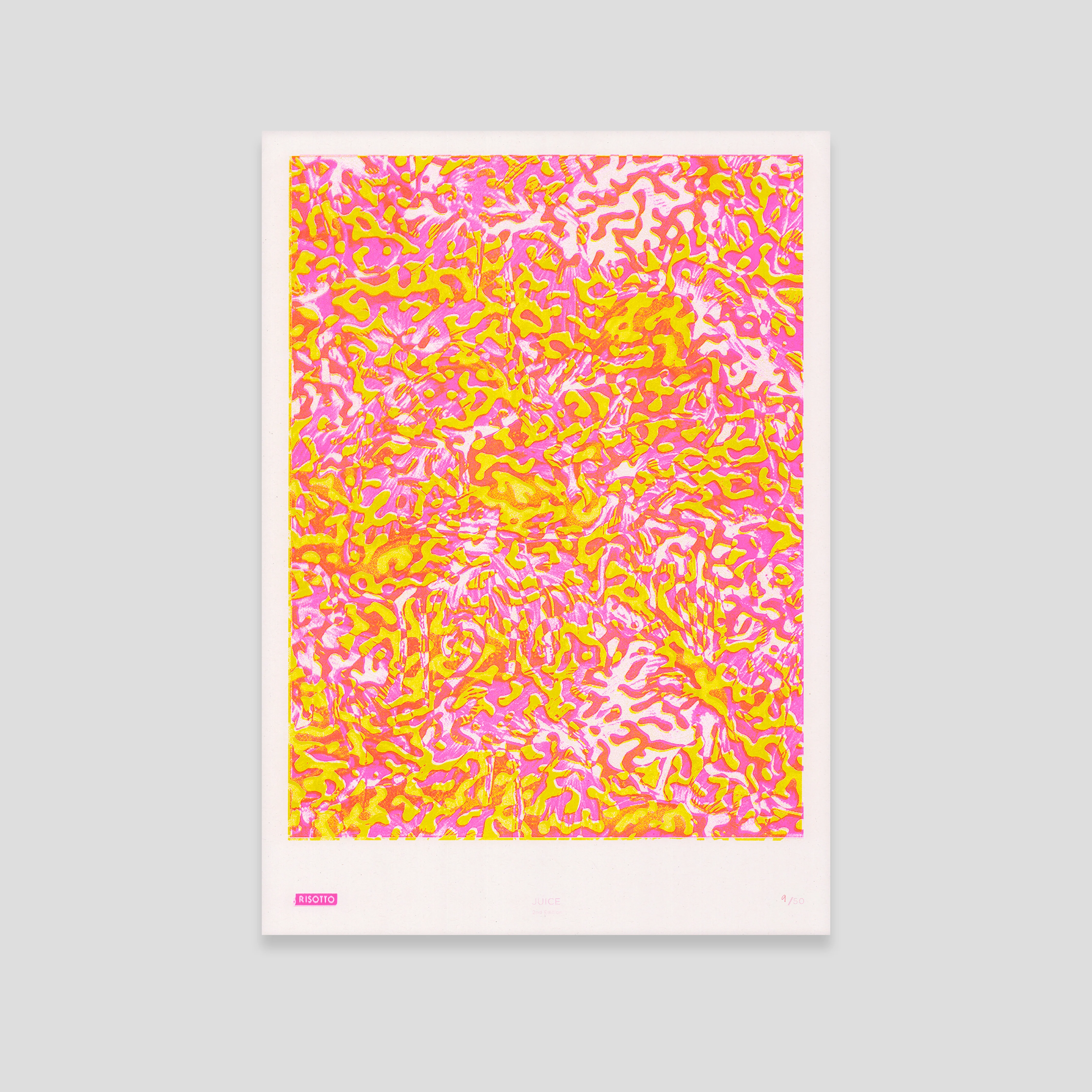 Juice A3 Risograph Wall Art - Vibrant Abstract Print - Image 3