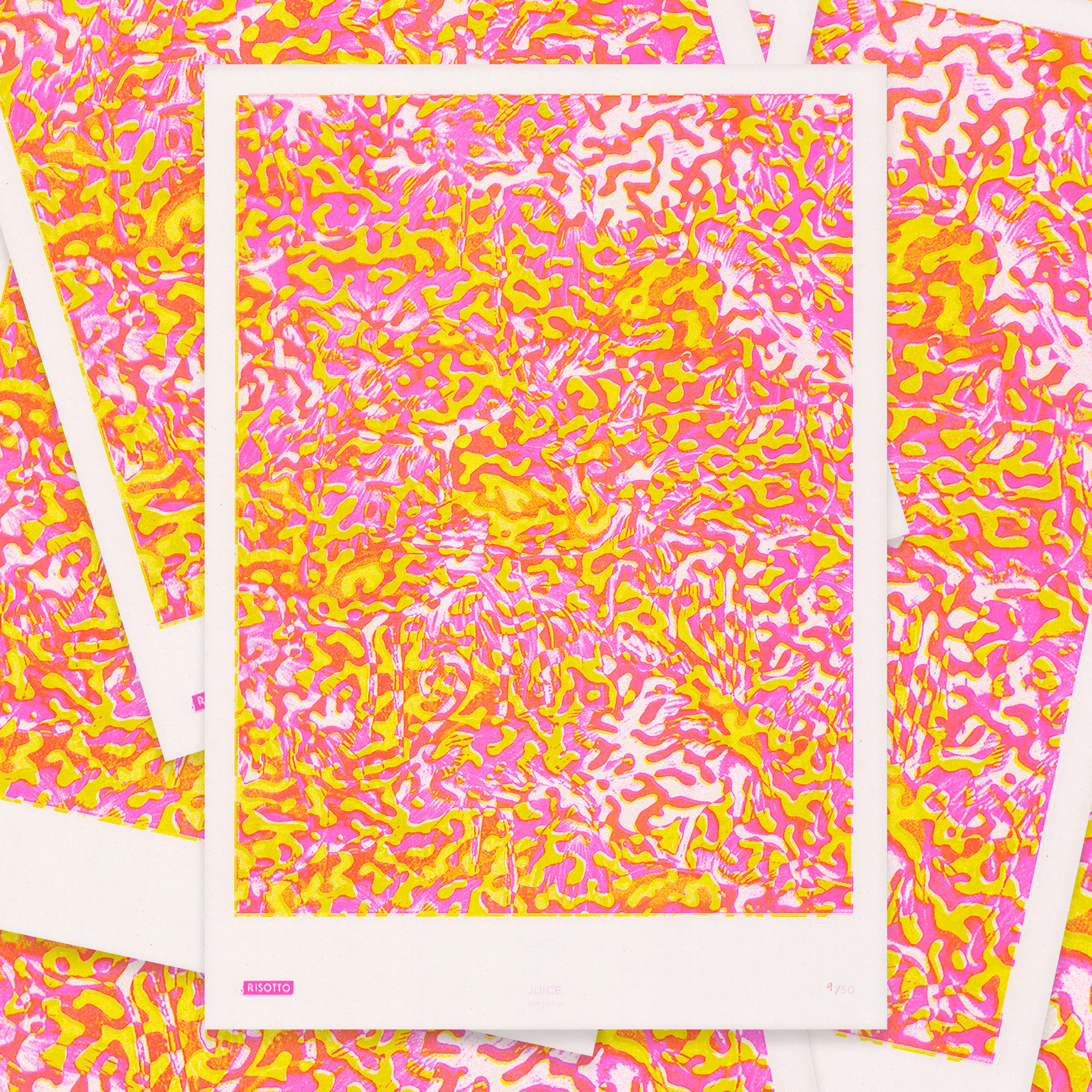 Juice A3 Risograph Wall Art - Vibrant Abstract Print - Image 4