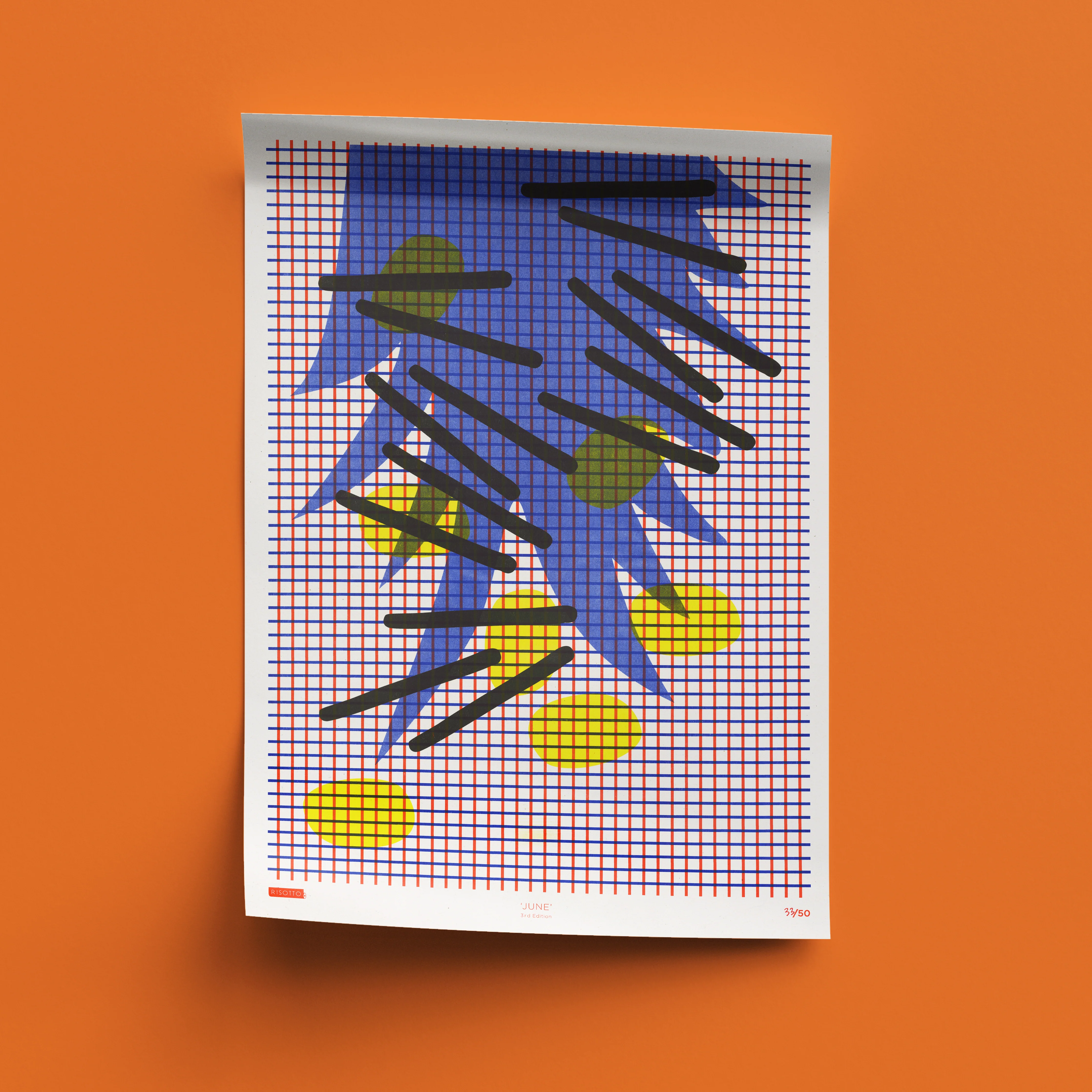 June A3 Risograph Wall Art - Calendar Pattern Print - Image 6