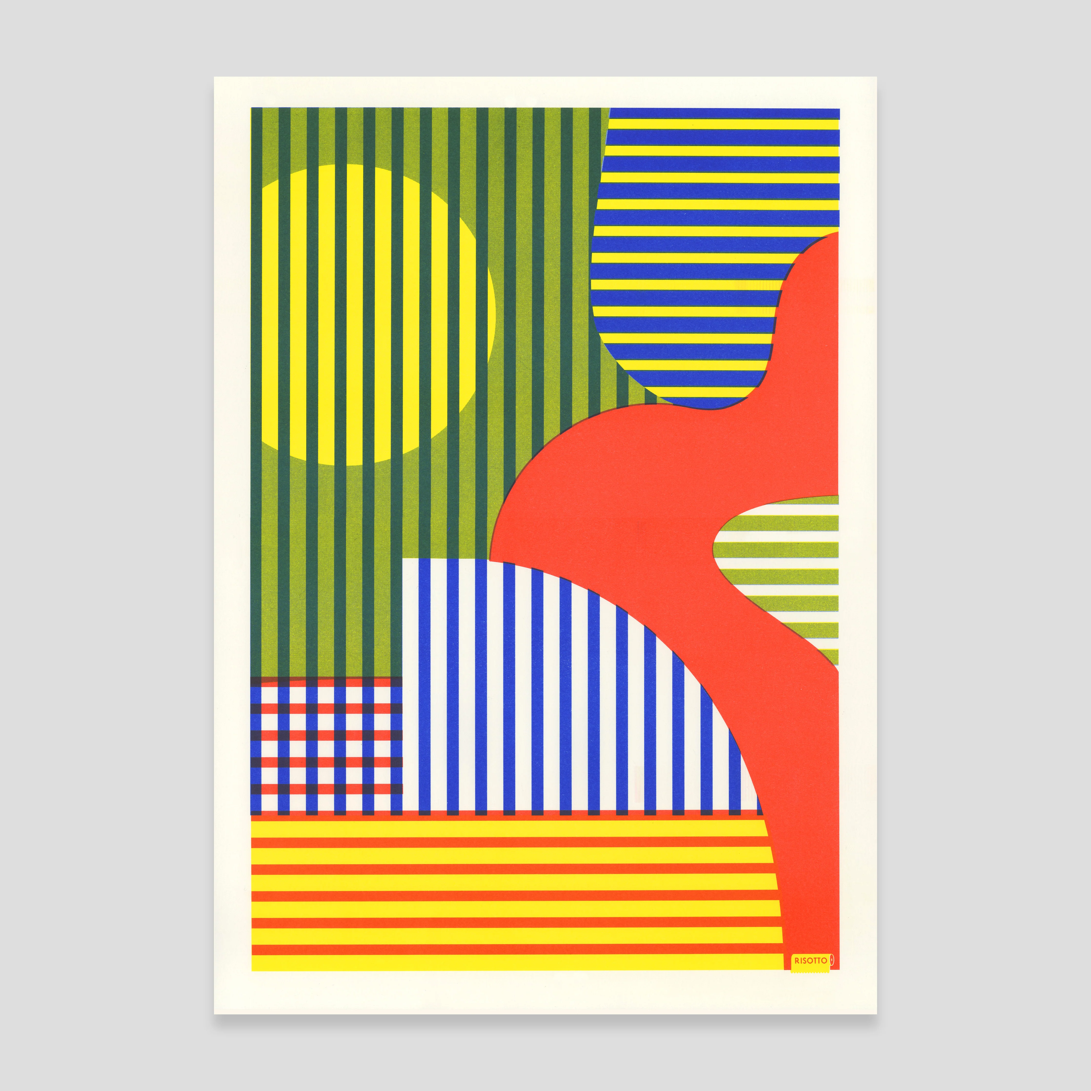 Linescape A2 Risograph Wall Art - Primary Colour Gradient Print - Image 3