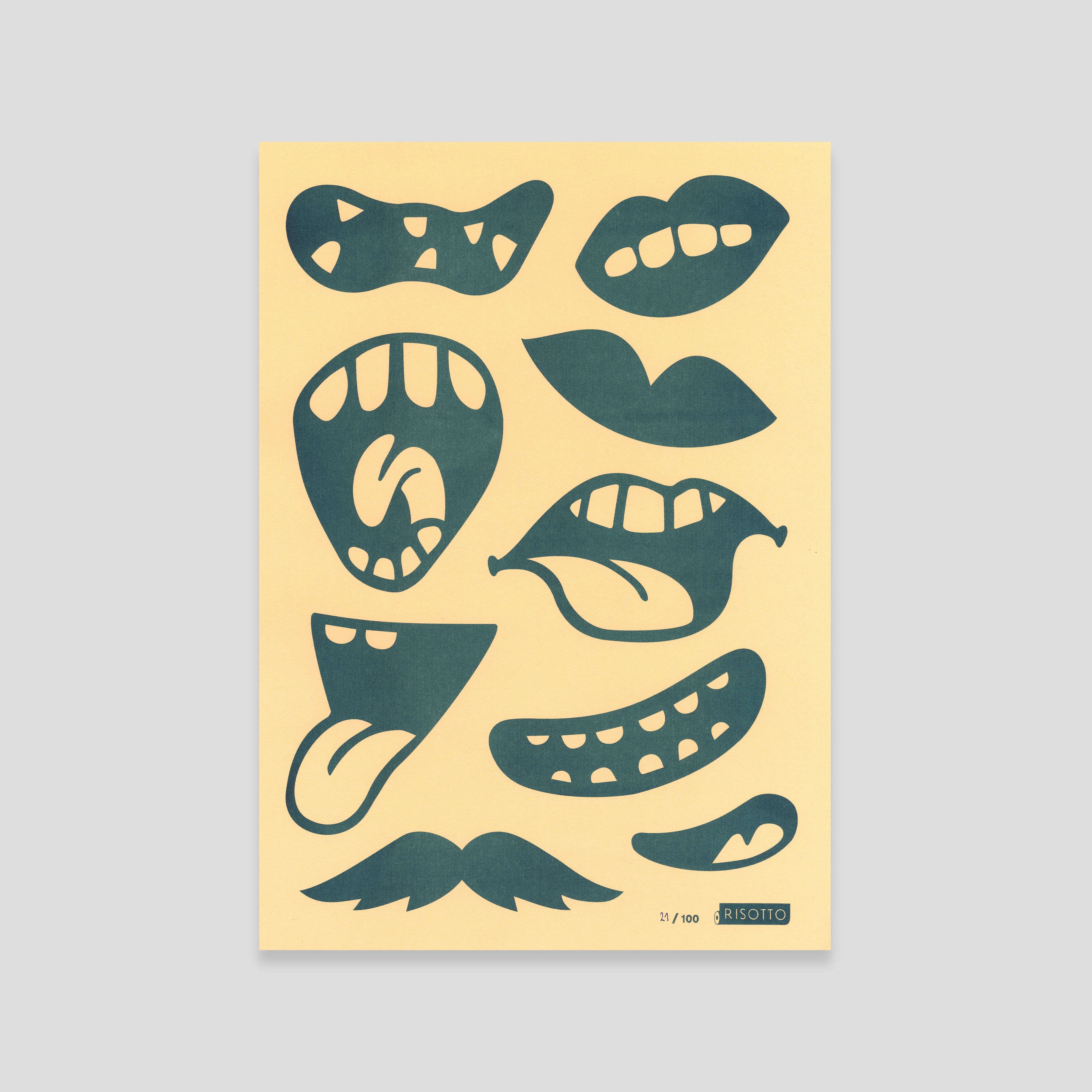 Mouthy A3 Risograph Wall Art - Humorous Cartoon Print - Image 3