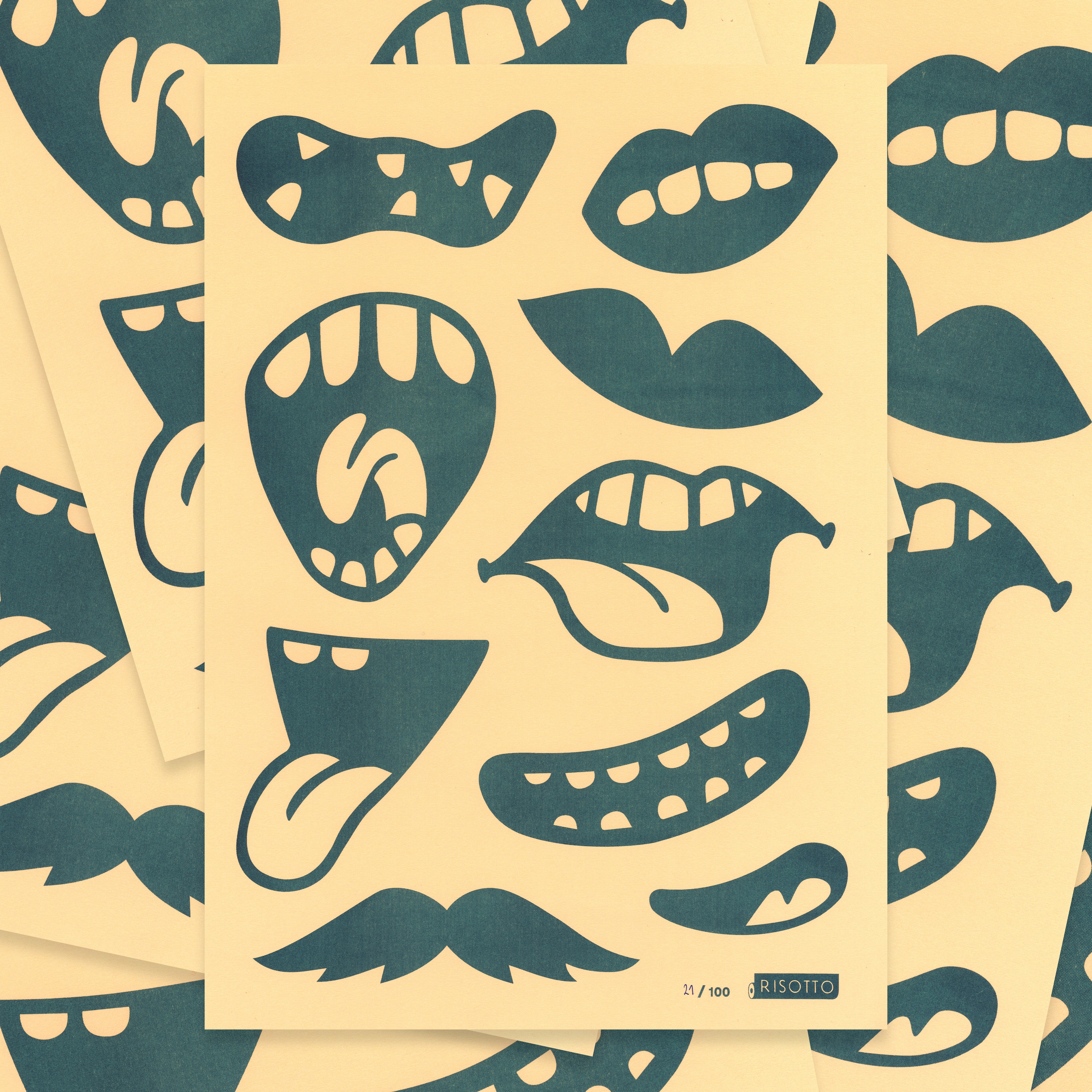 Mouthy A3 Risograph Wall Art - Humorous Cartoon Print - Image 4