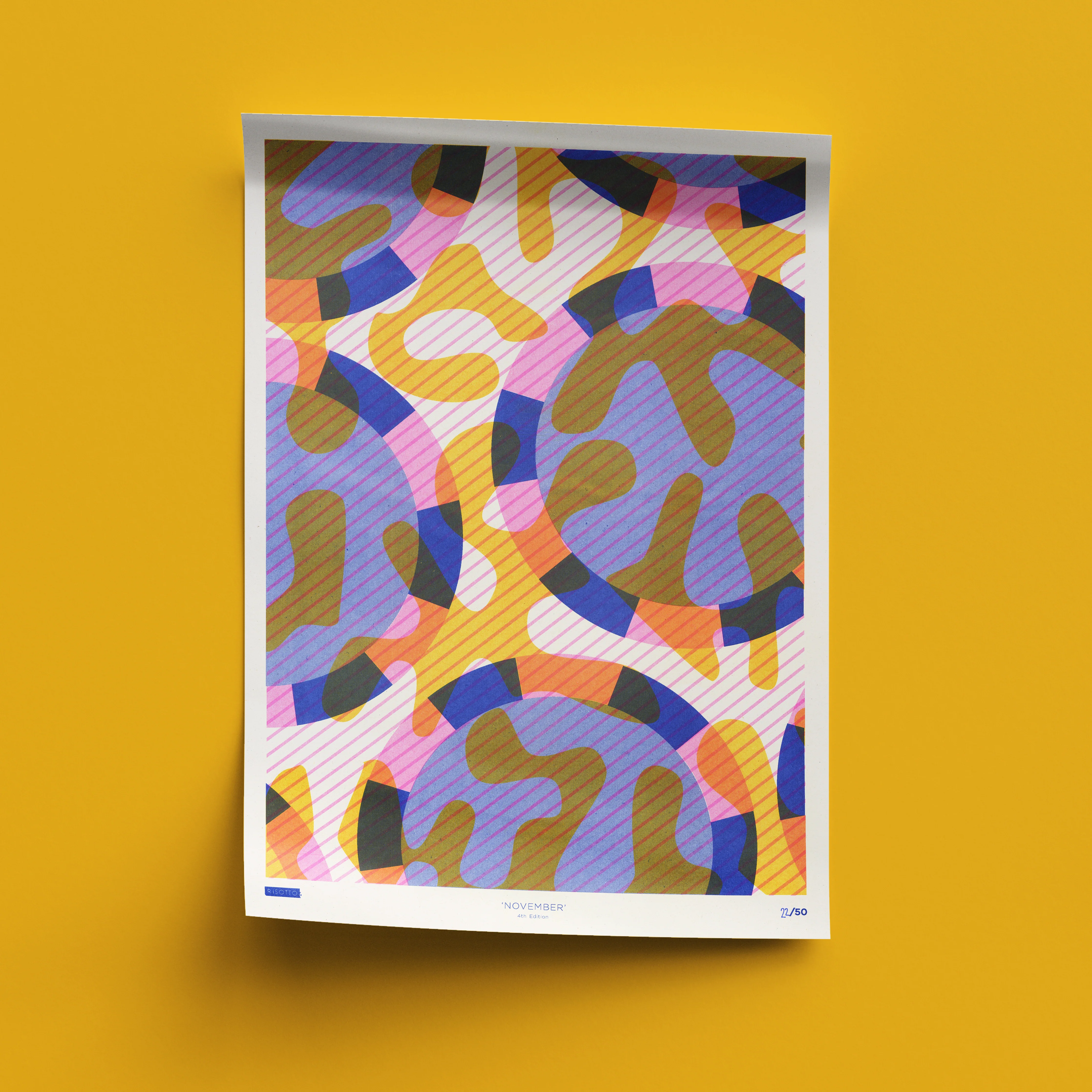 November A3 Risograph Wall Art - Calendar Pattern Print - Image 6