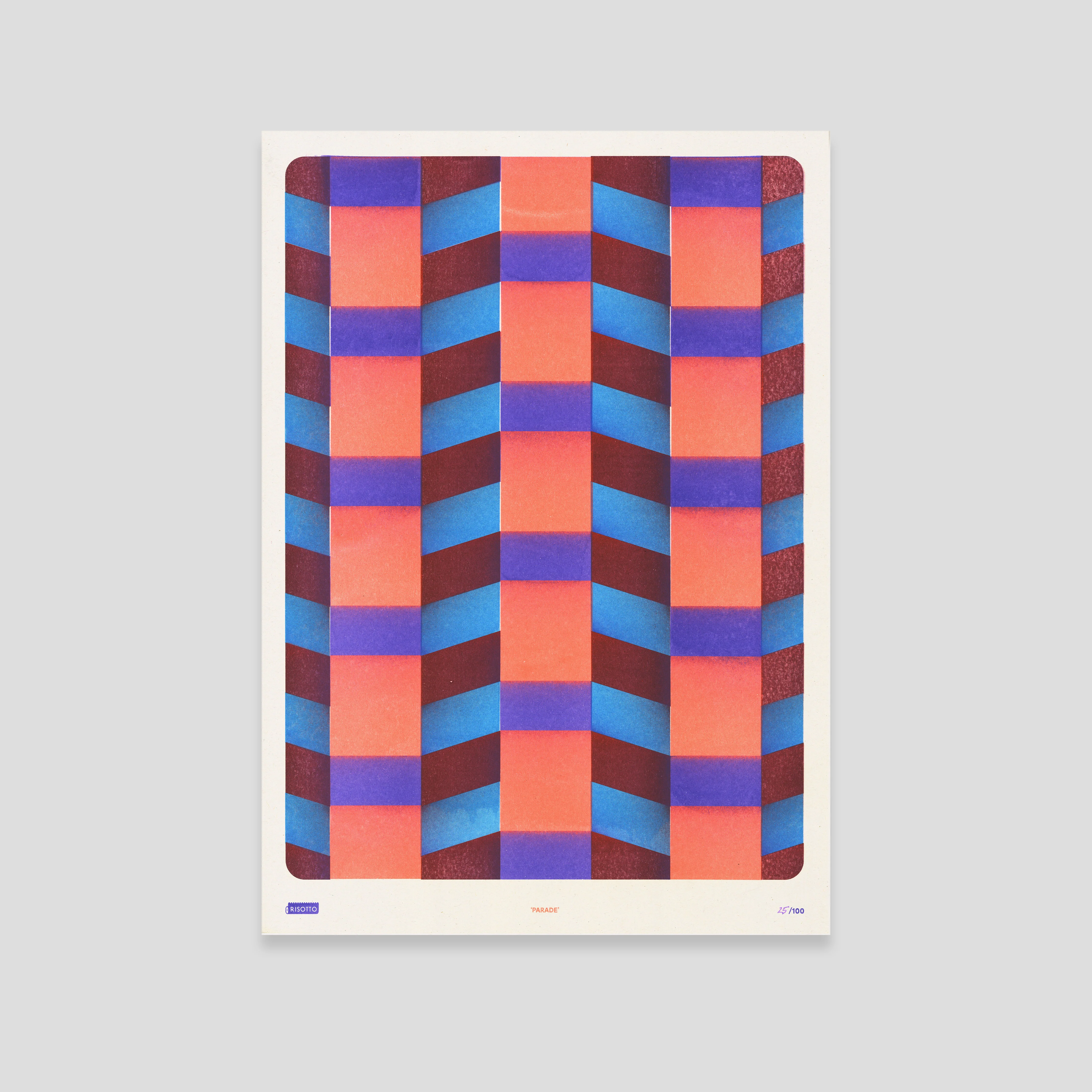 Parade A3 Risograph Wall Art - Vibrant Pattern Print - Image 3