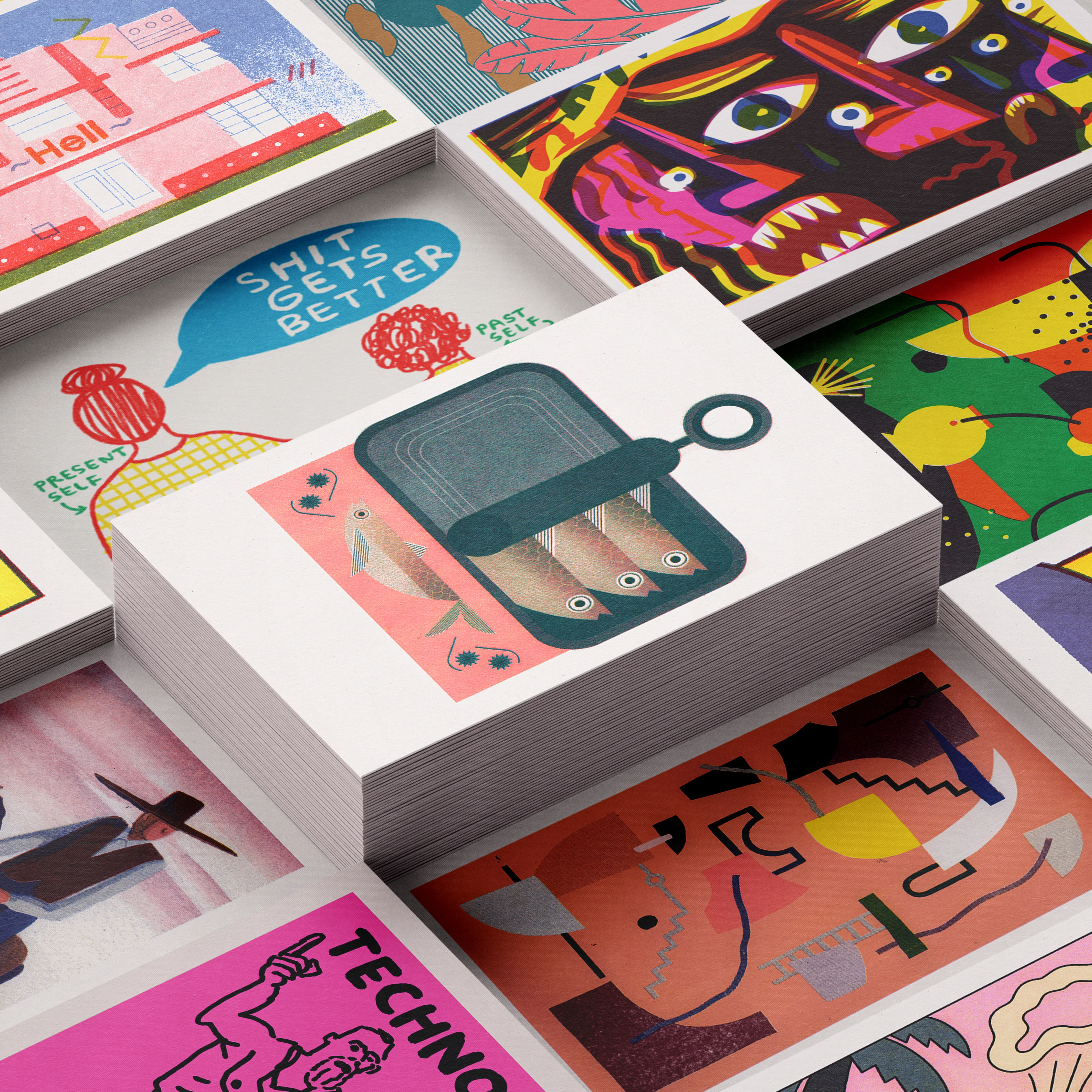 PEN PALS: Lucky Dip! - 3 Pack RISO CLUB Issues (12 postcards) - Image 5