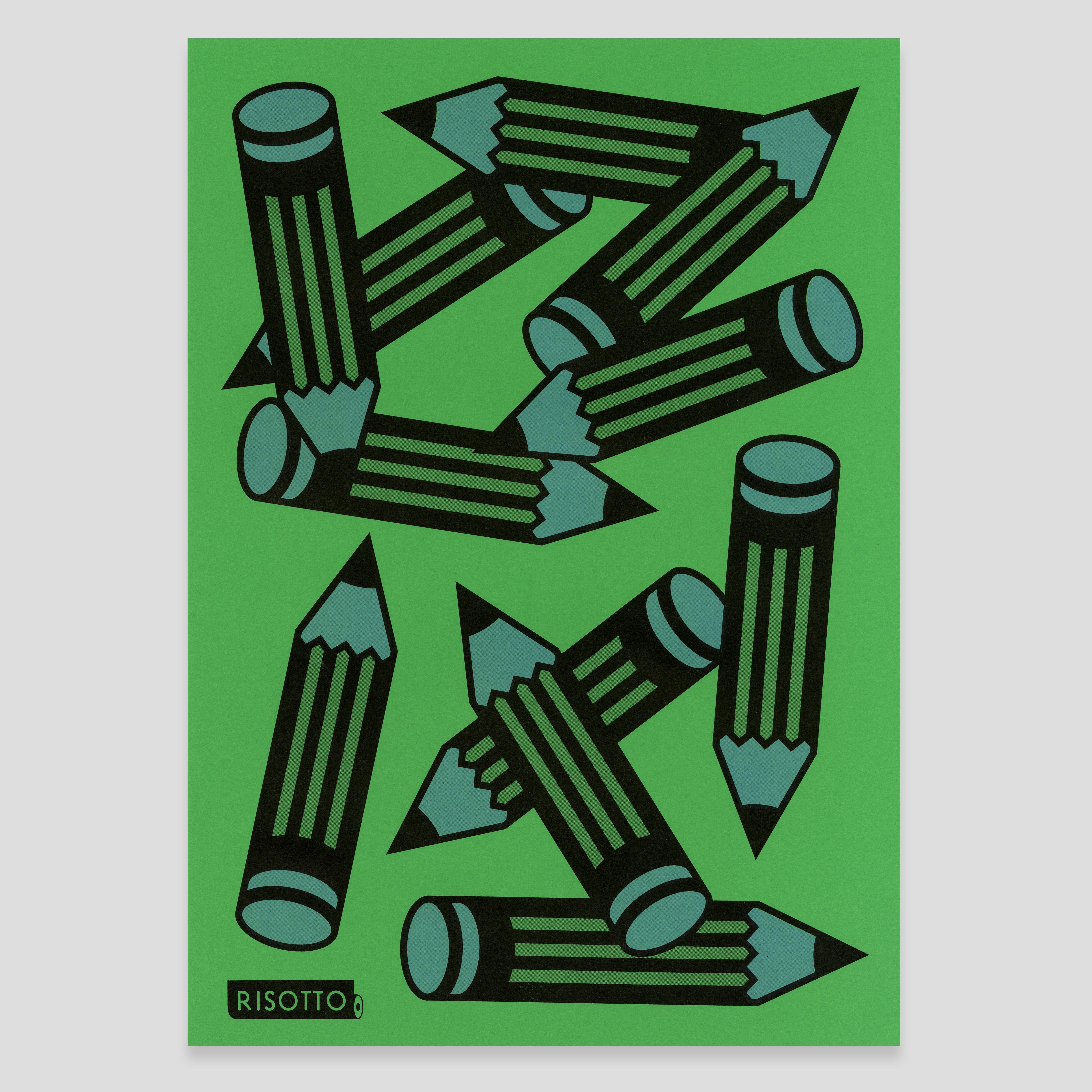 Pencils A3 Risograph Wall Art - Pop Art Studio Print - Image 3