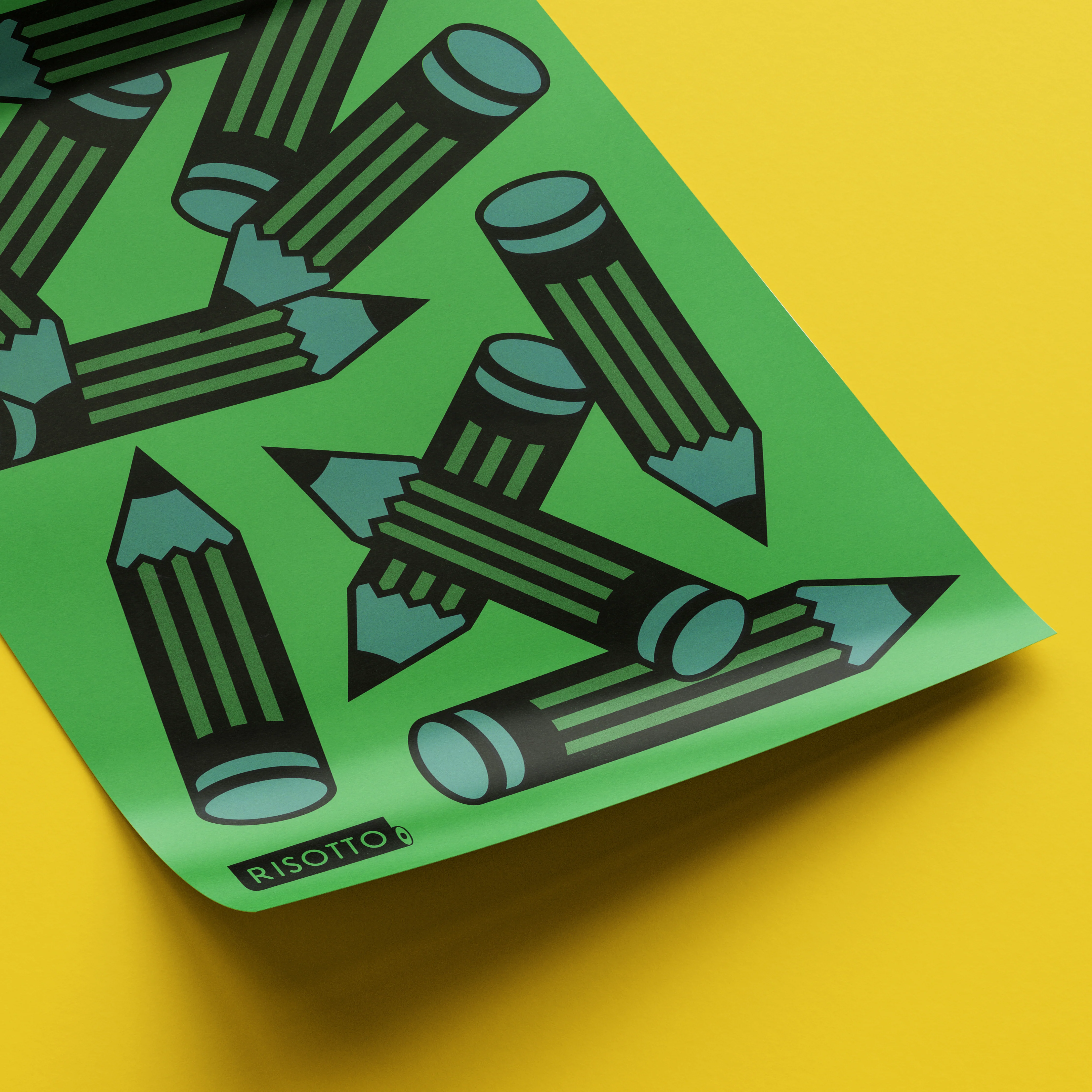 Pencils A3 Risograph Wall Art - Pop Art Studio Print - Image 4