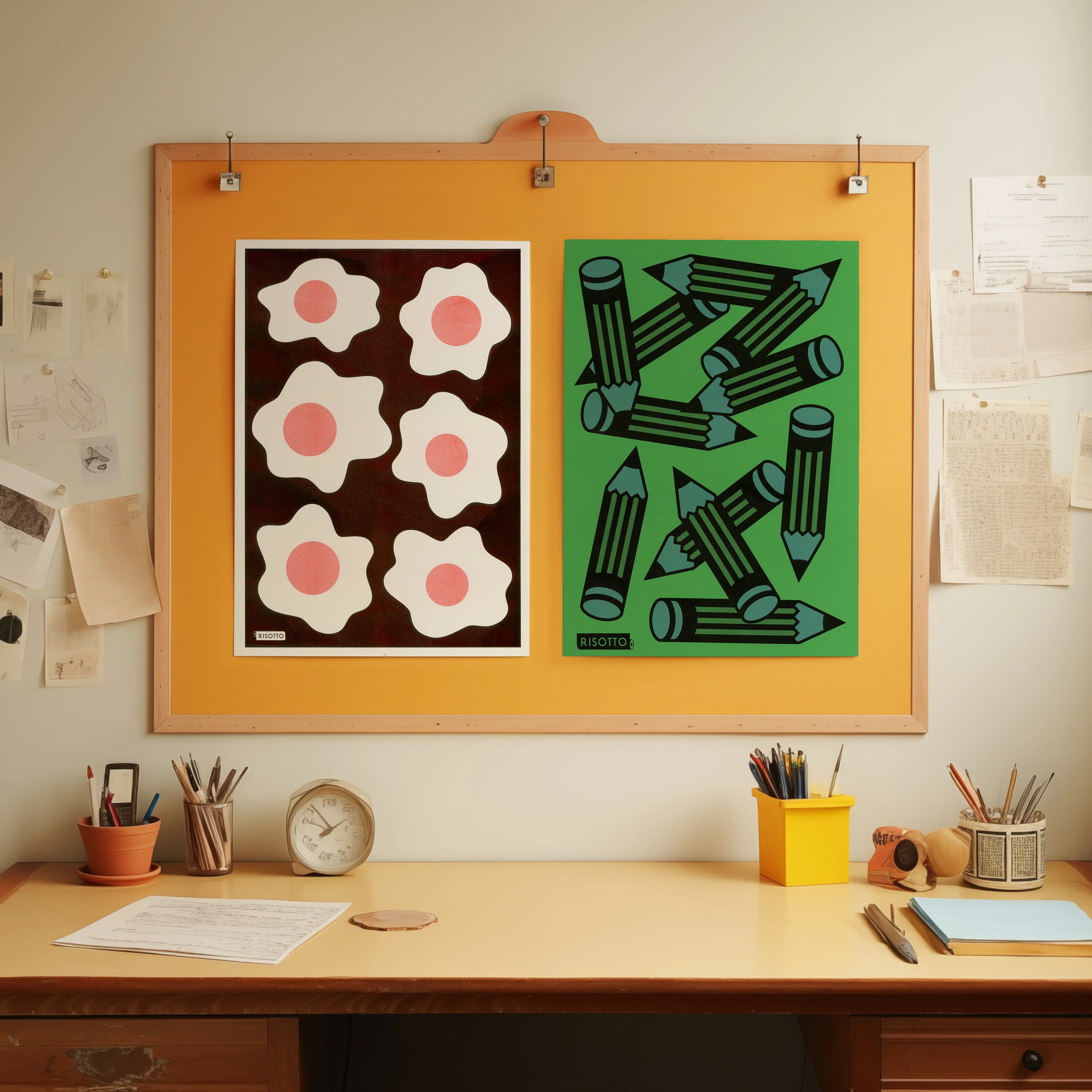Pencils A3 Risograph Wall Art - Pop Art Studio Print - Image 5