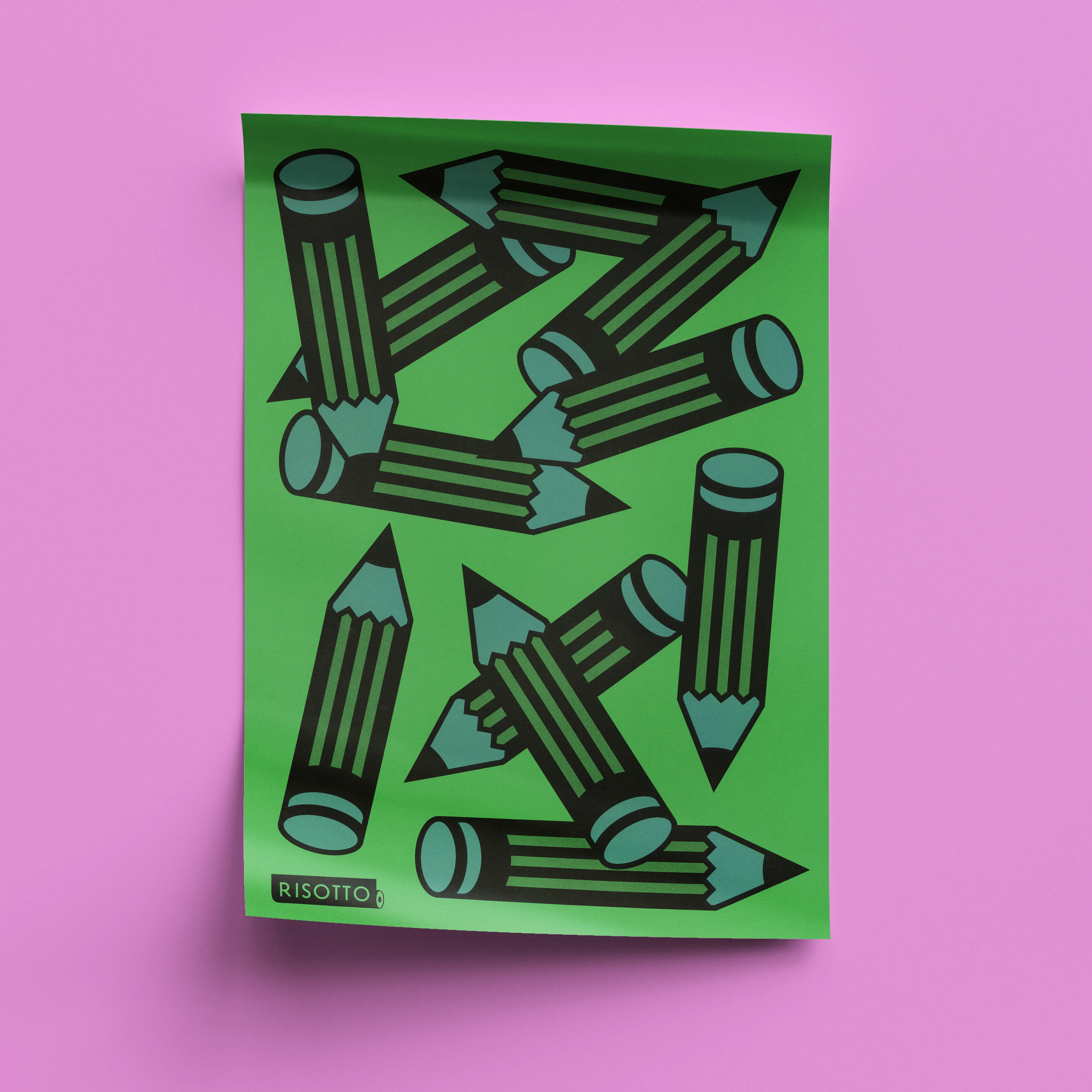 Pencils A3 Risograph Wall Art - Pop Art Studio Print - Image 9