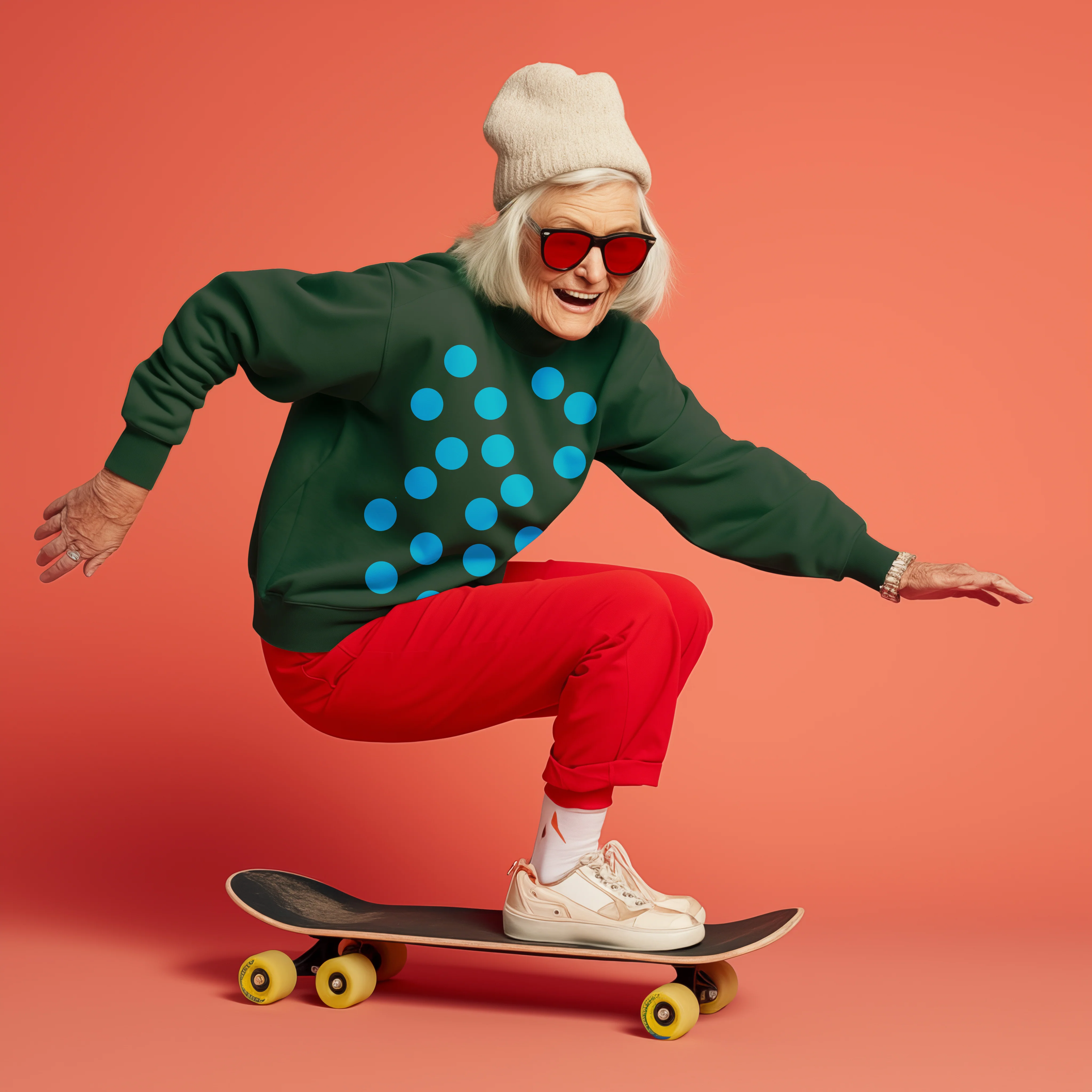 Polka - Dark Green Heavyweight Sweatshirt - Image 4