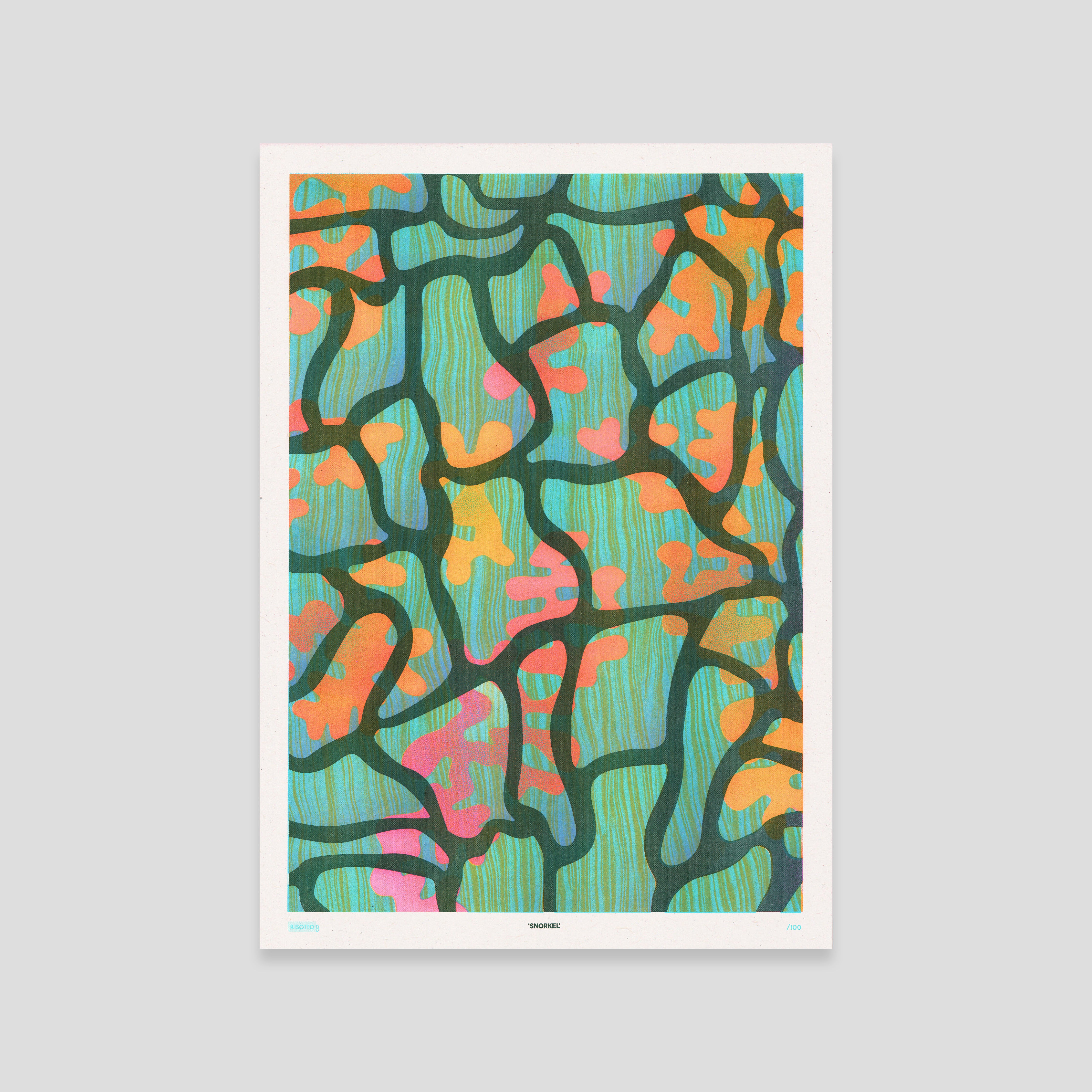 Snorkel A3 Risograph Wall Art - Nature Submerged Print - Image 3