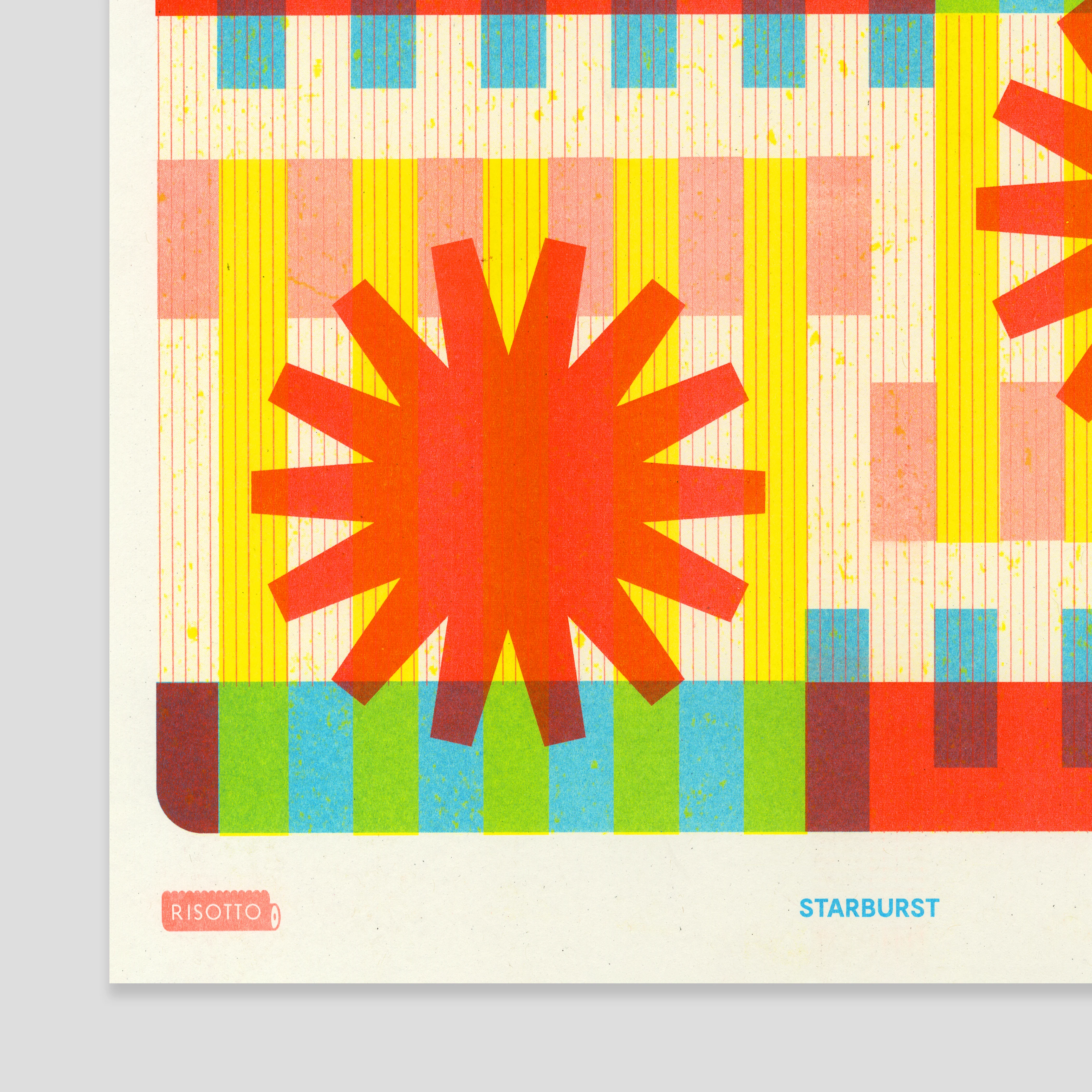 Starburst A3 Risograph Wall Art - Primary Pop Art Print - Image 5