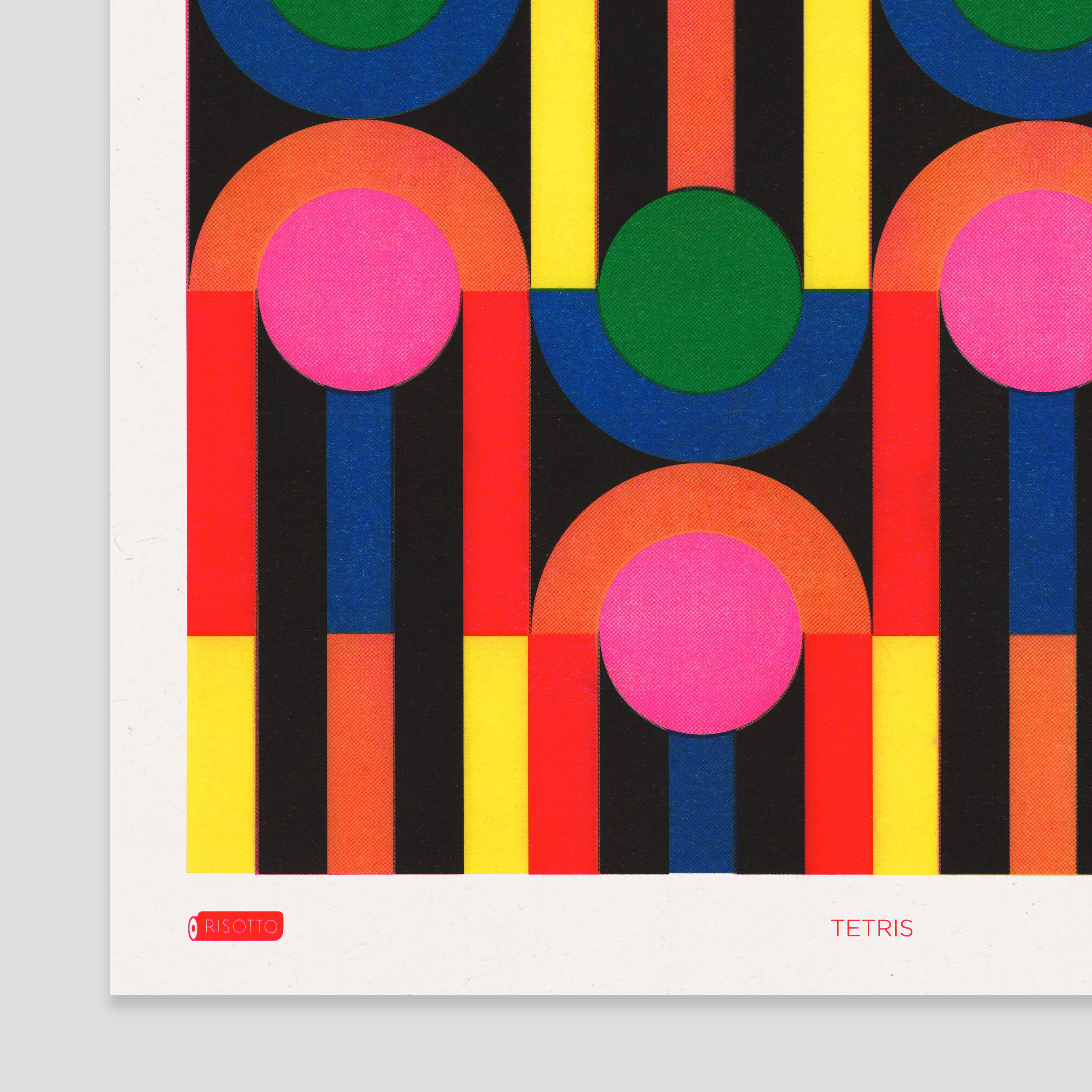 Tetris A2 Risograph Wall Art - Limited Edition Geometric Print - Image 7
