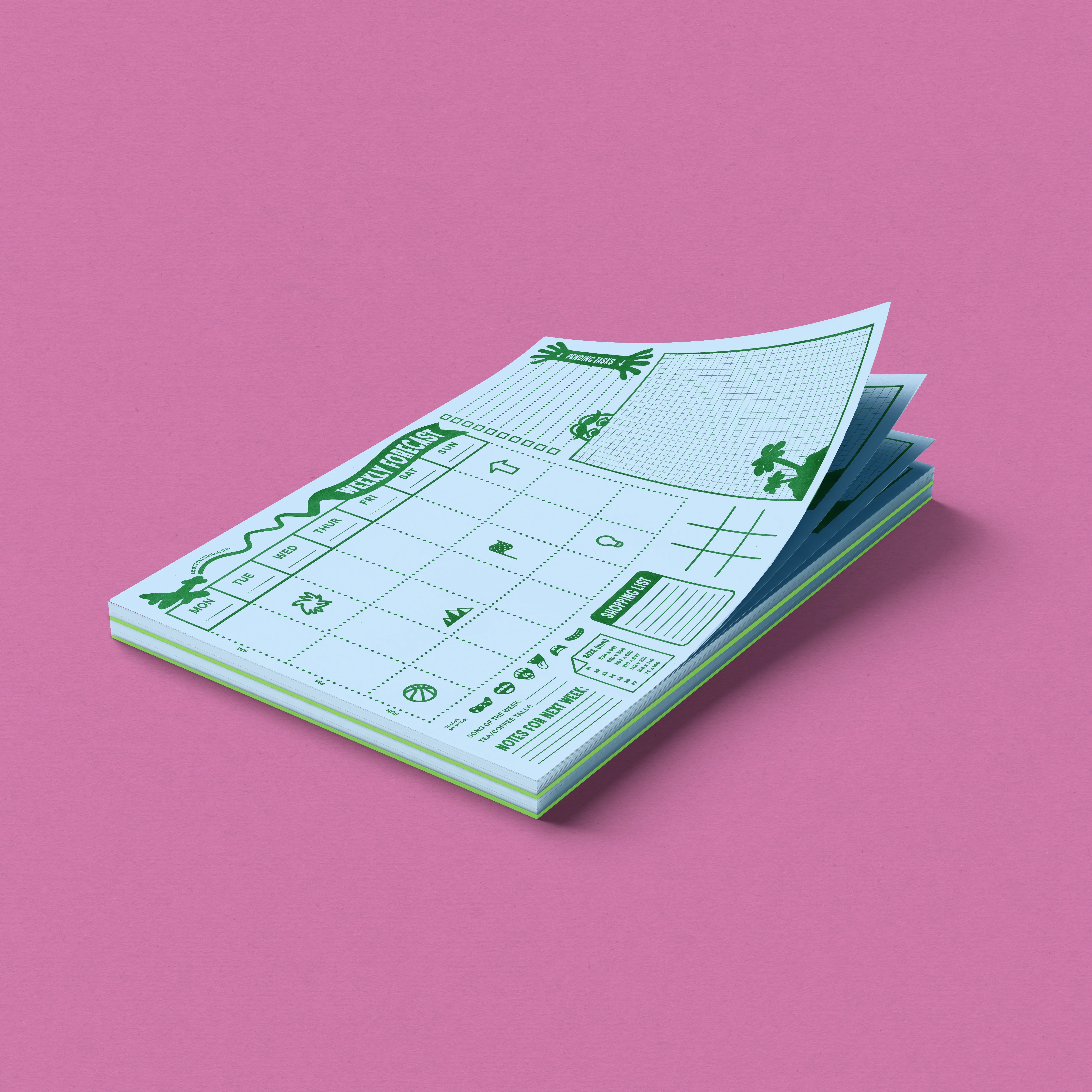 A3 Weekly Desktop Planner: Blue - a Giant & Bright Notepad to plan your days - Image 4