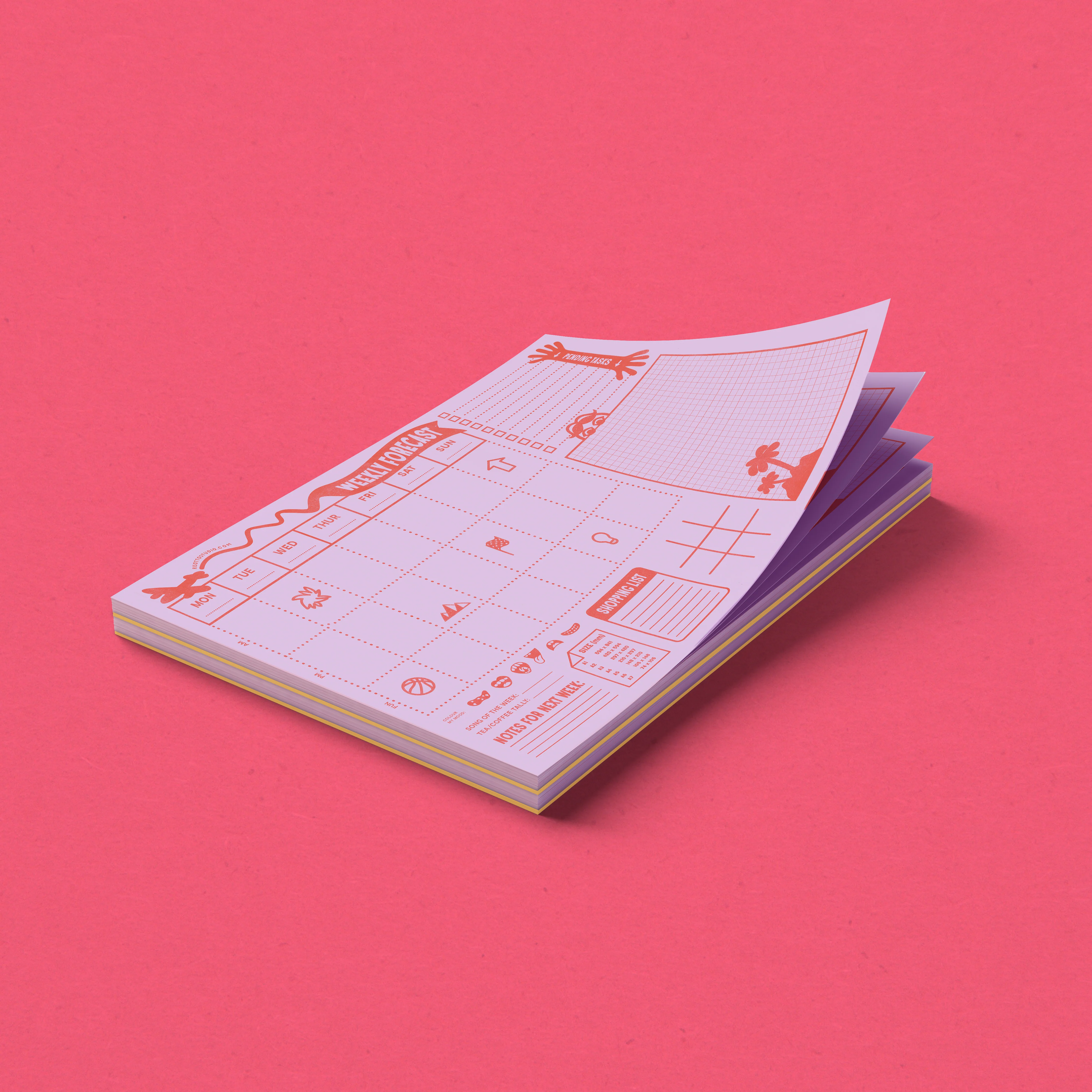 A3 Weekly Desktop Planner: Lilac - a Giant & Bright Notepad to plan your days - Image 4