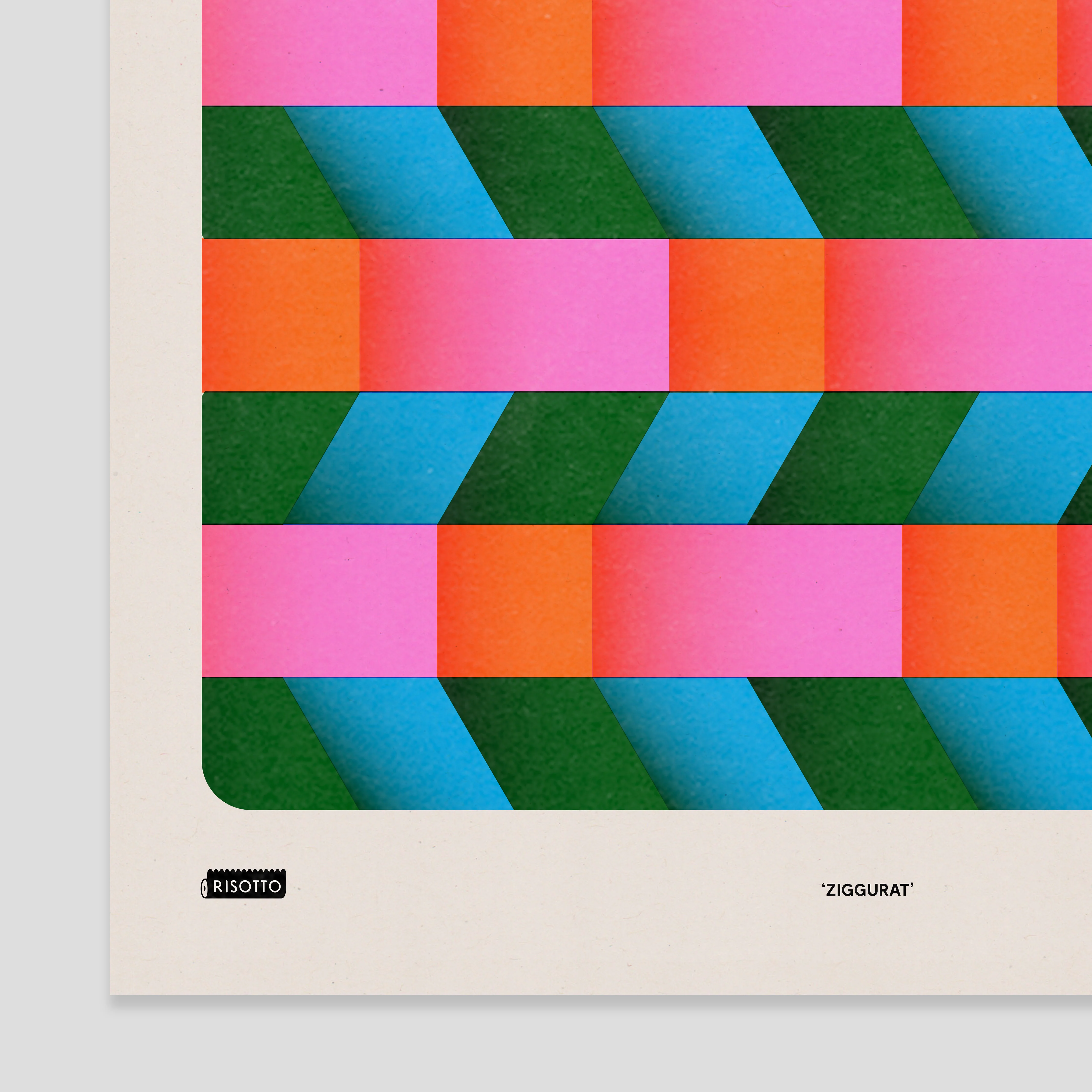 Ziggurat A3 Risograph Wall Art - Woven Texture Print - Image 7